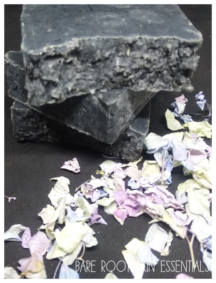 Tea tree and rosemary activated charcoal acne facial bar